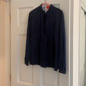 Theory silk top, M, navy